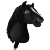 schwarzes Pferd mit Blesse | Premium Steckenpferd | Größe A3