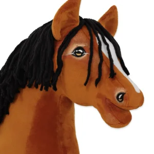 Alternative view of hellbraunes Pferd mit Blesse | Premium Steckenpferd | Größe A3