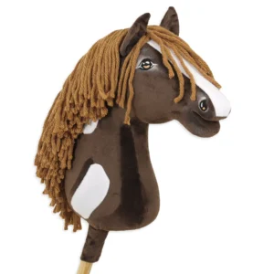 dunkelbraunes Westernpferd | Premium Steckenpferd | Größe A3