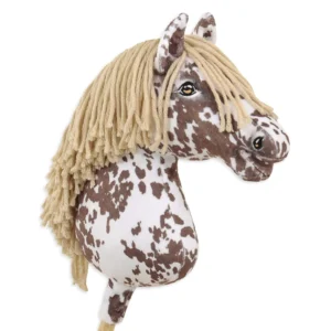 brauner Leopard mit beiger Mähne | Premium Steckenpferd | Größe A3