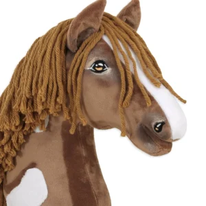 Alternative view of braunes Westernpferd mit beiger Mähne | Premium Steckenpferd | Größe A3