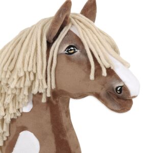 Alternative view of dunkelbraunes Westernpferd mit beiger Mähne | Premium Steckenpferd | Größe A3