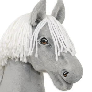 Alternative view of graues Pferd mit weißer Mähne | Premium Steckenpferd | Größe A3