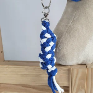 geflochtener Anbinder für Steckenpferde | Blau und Weiß