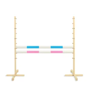 Set Springhindernis | 2x Stange | Breite 120 cm | Hellblau und Hellrosa