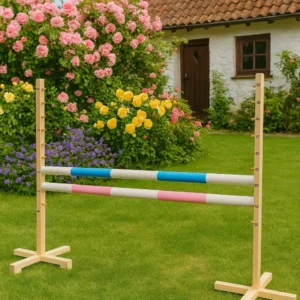 Alternative view of Set Springhindernis | 2x Stange | Breite 120 cm | Hellblau und Hellrosa