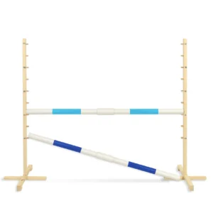 Set Springhindernis | 2x Stange | Breite 160 cm | Hellblau und Blau