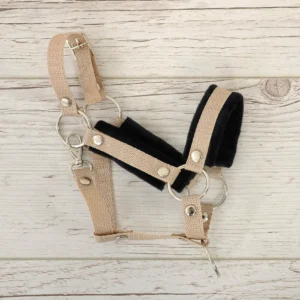 Alternative view of Fellhalfter A3 | Beige mit schwarzem Fell