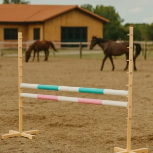 Alternative view of Set Springhindernis | 2x Stange | Breite 120 cm | Minze und Hellrosa