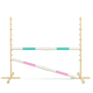 Set Springhindernis | 2x Stange | Breite 160 cm | Minze und Hellrosa