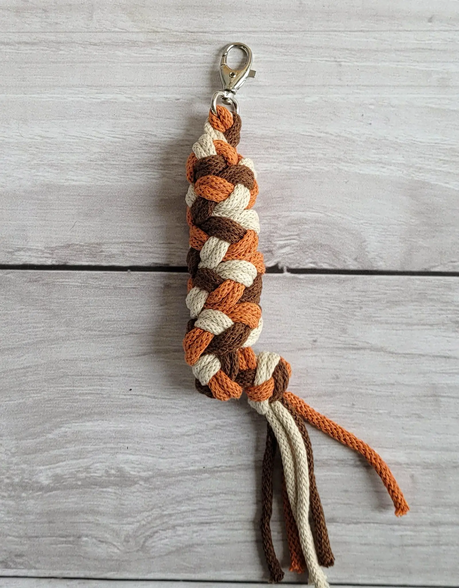 geflochtener Anbinder für Steckenpferde | Hellbeige - Braun - Terracotta – Bild 2