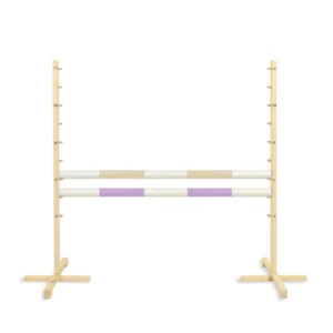 Set Springhindernis | 2x Stange | Breite 120 cm | Beige und Hellrosa