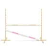Set Springhindernis | 2x Stange | Breite 160 cm | Beige und Hellrosa