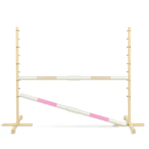 Set Springhindernis | 2x Stange | Breite 160 cm | Beige und Hellrosa