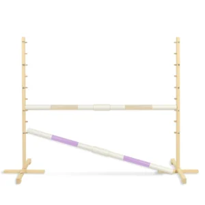 Set Springhindernis | 2x Stange | Breite 160 cm | Beige und Lila