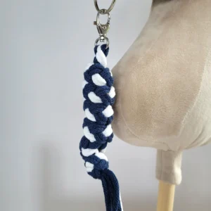 Alternative view of Set Fellhalfter A3 mit Anbinder | Marineblau und Weiß