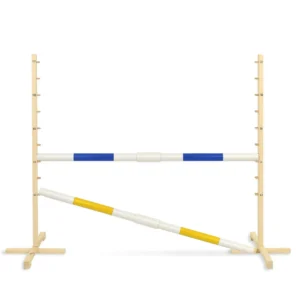 Set Springhindernis | 2x Stange | Breite 160 cm | Blau und Gelb