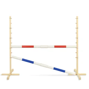 Set Springhindernis | 2x Stange | Breite 160 cm | Rot und Blau