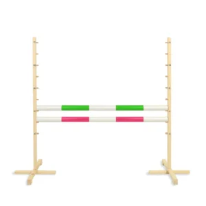 Set Springhindernis | 2x Stange | Breite 120 cm | Grün und Pink
