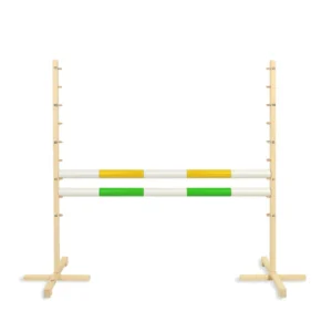 Set Springhindernis | 2x Stange | Breite 120 cm | Gelb und Grün