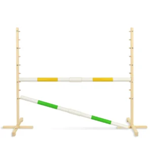 Set Springhindernis | 2x Stange | Breite 160 cm | Gelb und Grün