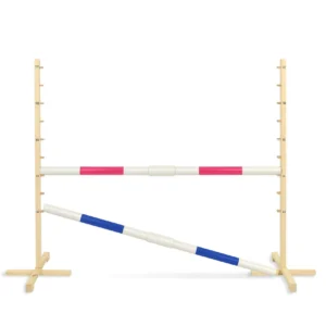 Set Springhindernis | 2x Stange | Breite 160 cm | Pink und Blau