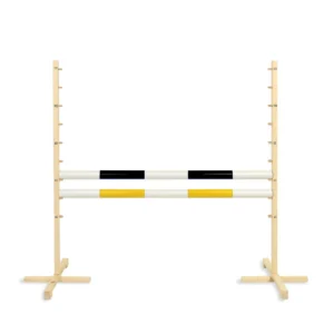 Set Springhindernis | 2x Stange | Breite 120 cm | Schwarz und Gelb