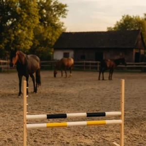 Alternative view of Set Springhindernis | 2x Stange | Breite 120 cm | Schwarz und Gelb