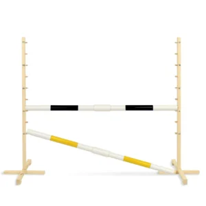 Set Springhindernis | 2x Stange | Breite 160 cm | Schwarz und Gelb