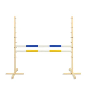 Set Springhindernis | 2x Stange | Breite 120 cm | Blau und Gelb