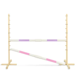 Set Springhindernis | 2x Stange | Breite 160 cm | Lila und Hellrosa